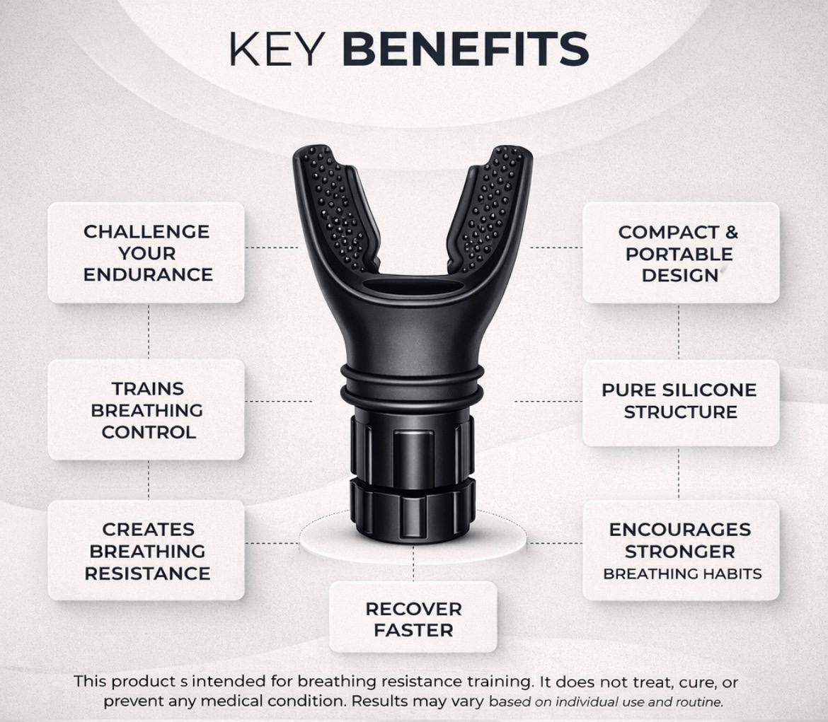 Key benefits of the Zephyrex lung trainer: stamina, oxygen intake, portability