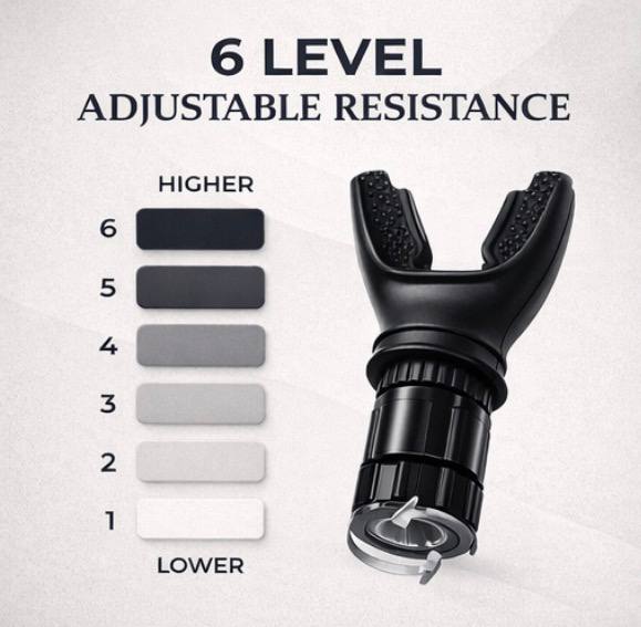 Zephyrex lung trainer resistance dial with six adjustable levels