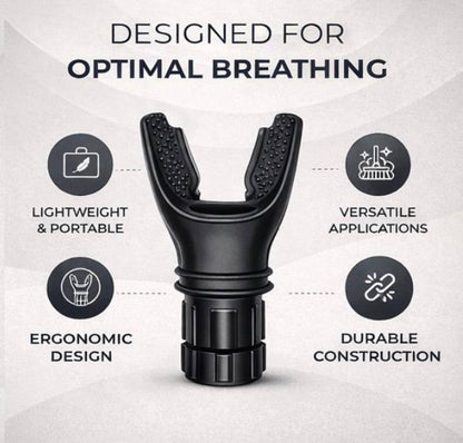 Diagram of the Zephyrex lung trainer airflow design for optimal breathing